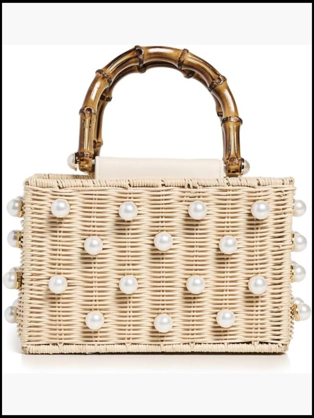 Straw Satchel Clutch Bamboo Top Handle Bag Y2K Chic Summer Beach Cute